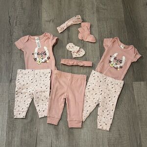 9 piece 0-3 months baby girl sets